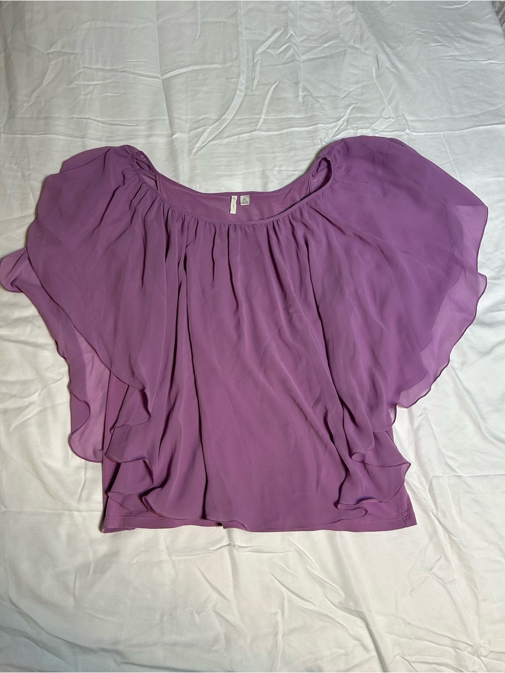 Cato Lilac Flutter-Sleeve Blouse